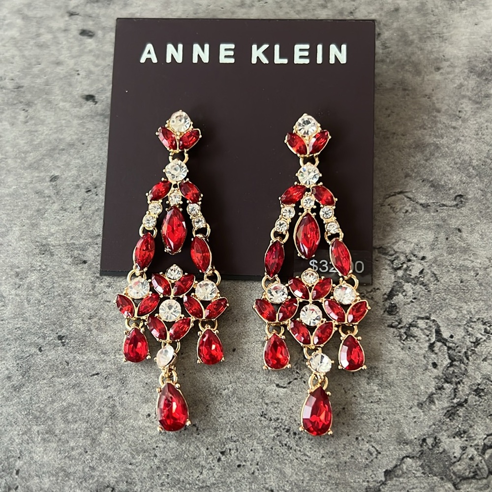 Chandelier Red Dangle Earrings